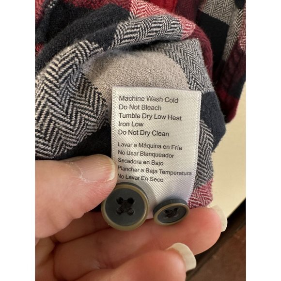 Jachs Mens Red Black Red Flannel‎ 2XL long sleeve button up collared cotton - Picture 6 of 8